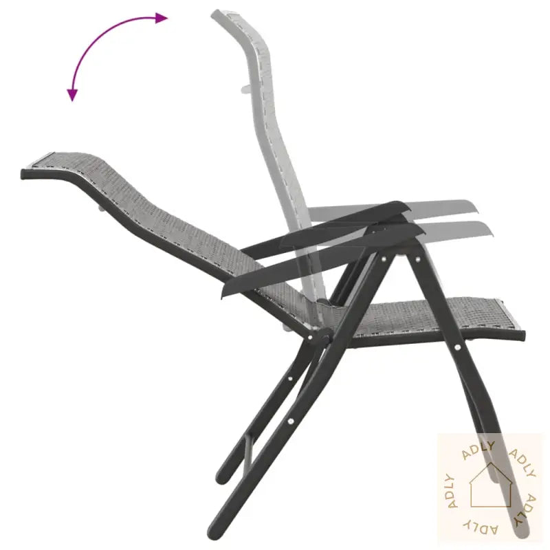 Sammenleggbare Hagestoler 2 Stk Grå Polyrotting