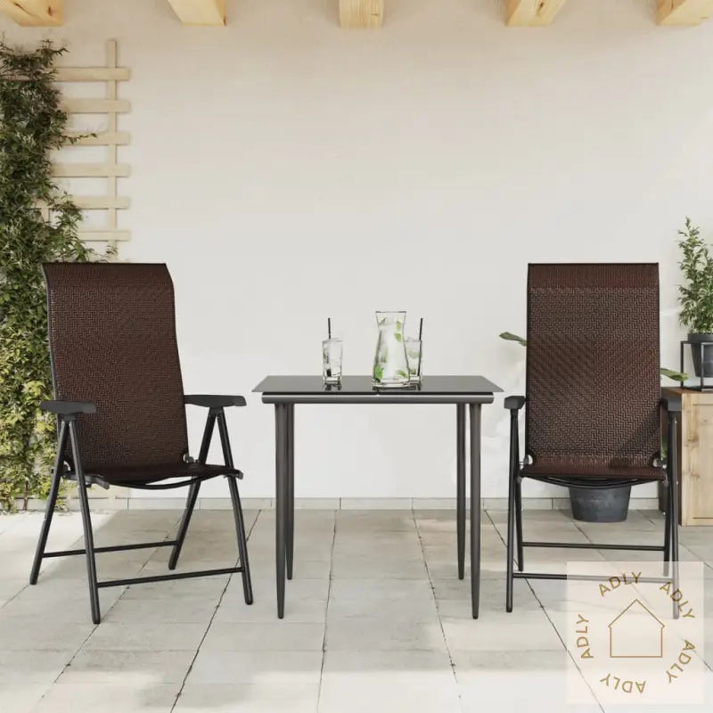Sammenleggbare Hagestoler 2 Stk Brun Polyrotting
