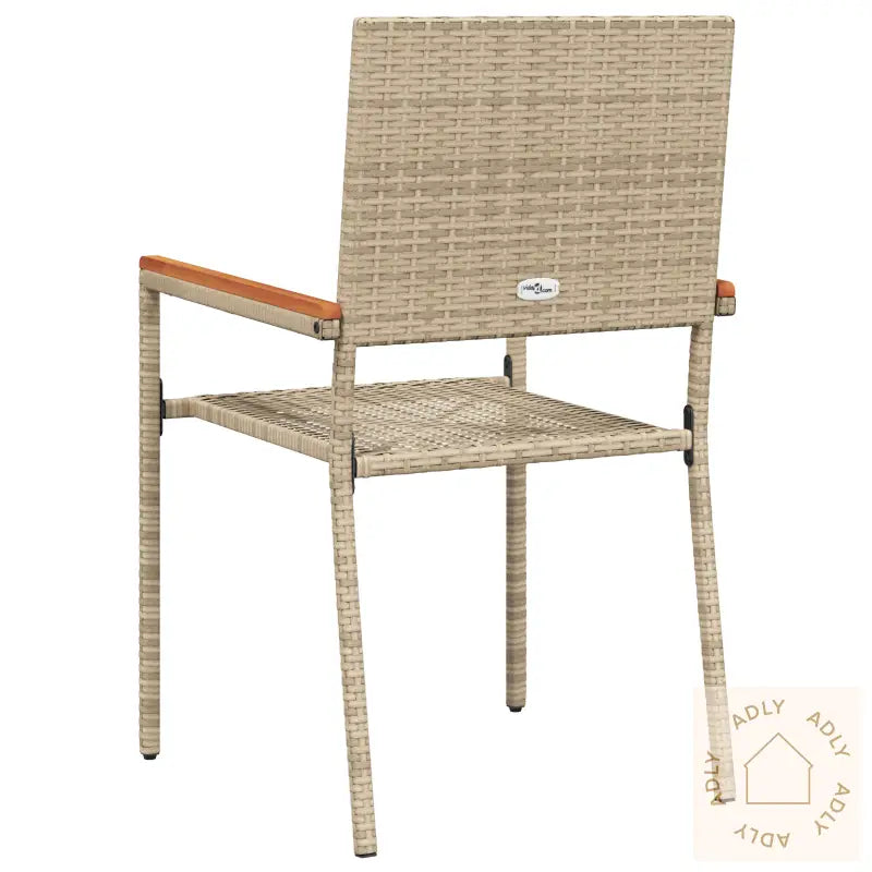 Hagemøbelsett Med Puter 2 Stk Beige Poly Rattan