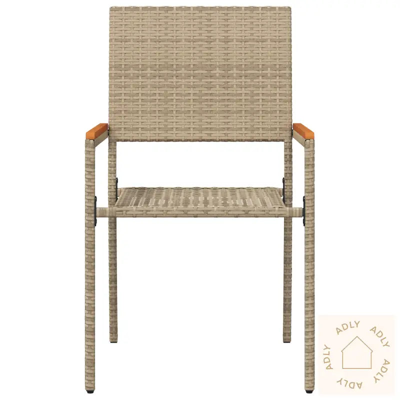 Hagemøbelsett Med Puter 2 Stk Beige Poly Rattan