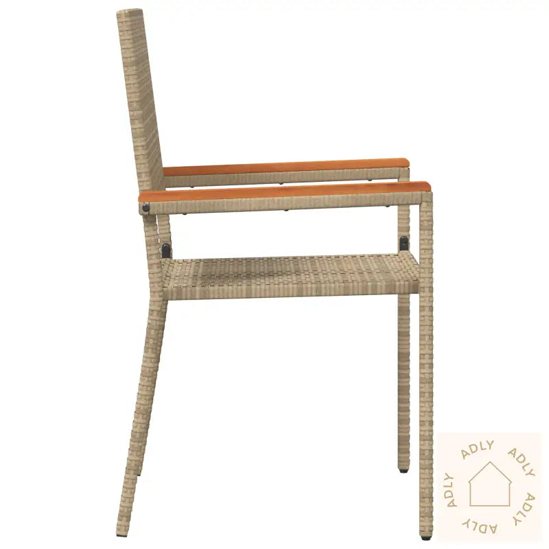 Hagemøbelsett Med Puter 2 Stk Beige Poly Rattan