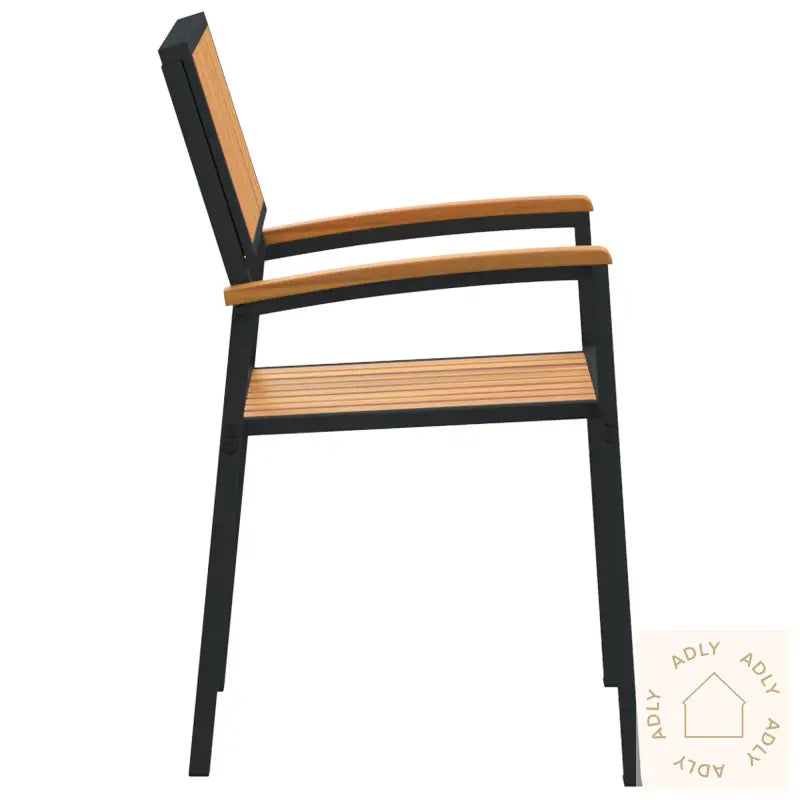 Stable Hage Stoler 6 Stk Svart Stål Og Massivt Akasietre