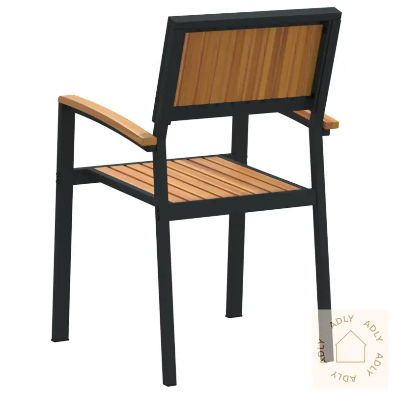 Stable Hage Stoler 6 Stk Svart Stål Og Massivt Akasietre