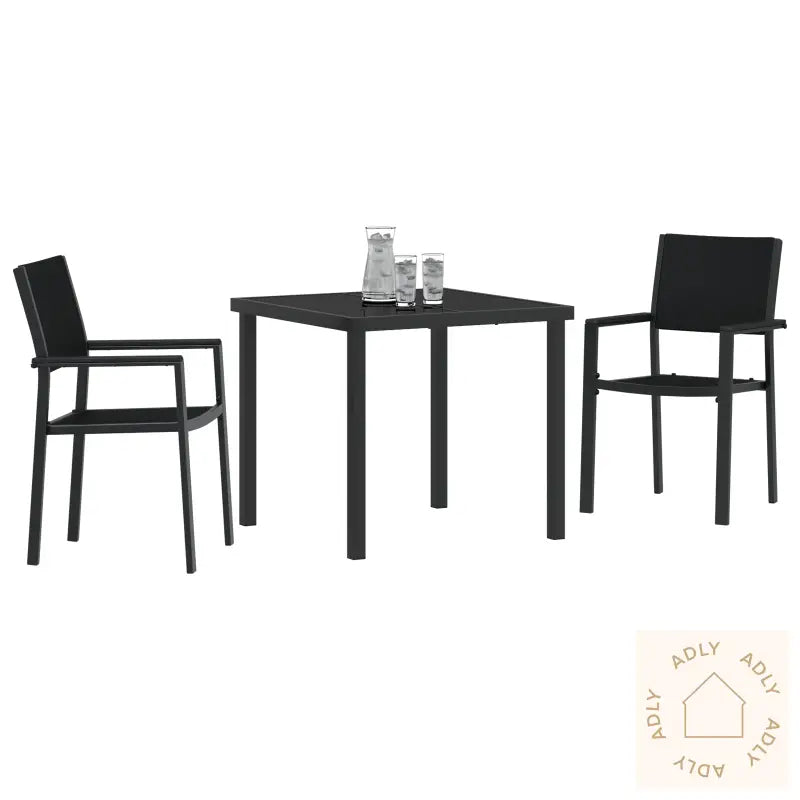 3 Dels Hage Middagssett Svart Poly Rottning