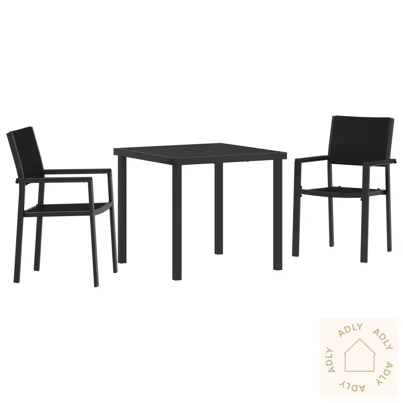 3 Dels Hage Middagssett Svart Poly Rottning