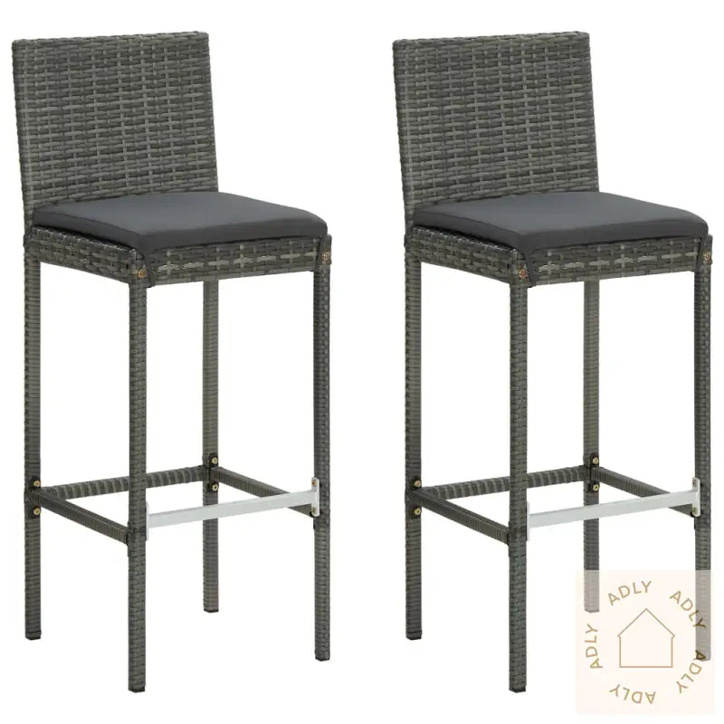 Utendørs Barsett Med Puter 3 Deler Polyrotting Grå