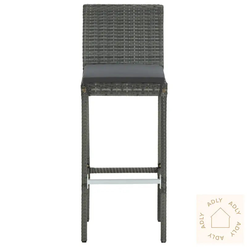 Utendørs Barsett Med Puter 3 Deler Polyrotting Grå