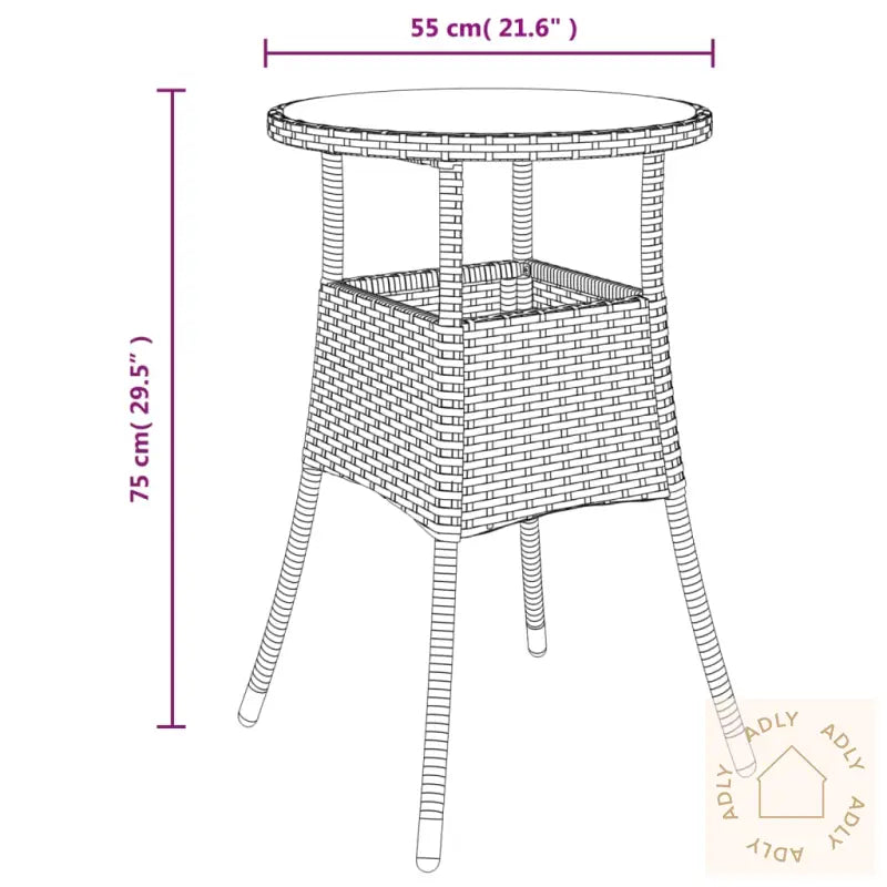 Hagebistrosett Med Puter 3 Deler Svart Polyrotting