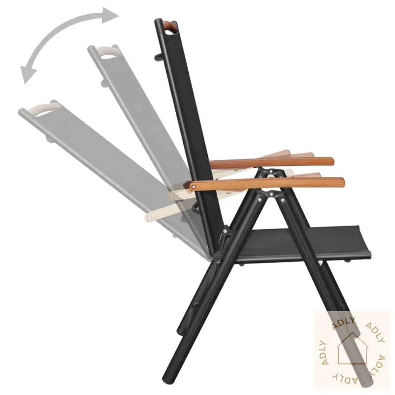 Utendørs Spisestue 5 Deler Aluminium Svart