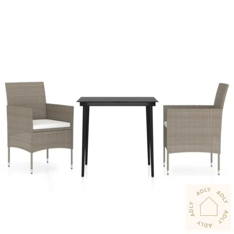 Hagespisegruppe Med Puter 3 Deler Beige Og Svart