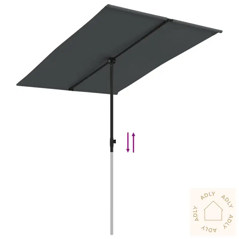 Hageparasoll Med Aluminiumsstang 2X1,5 M Antrasitt