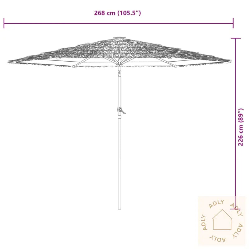 Hageparasoll Med Stålstang Hvit 268X268X226 Cm