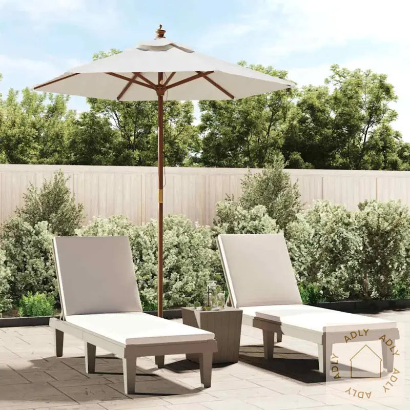 Hageparasoll Med Trestang Sand 196X231 Cm