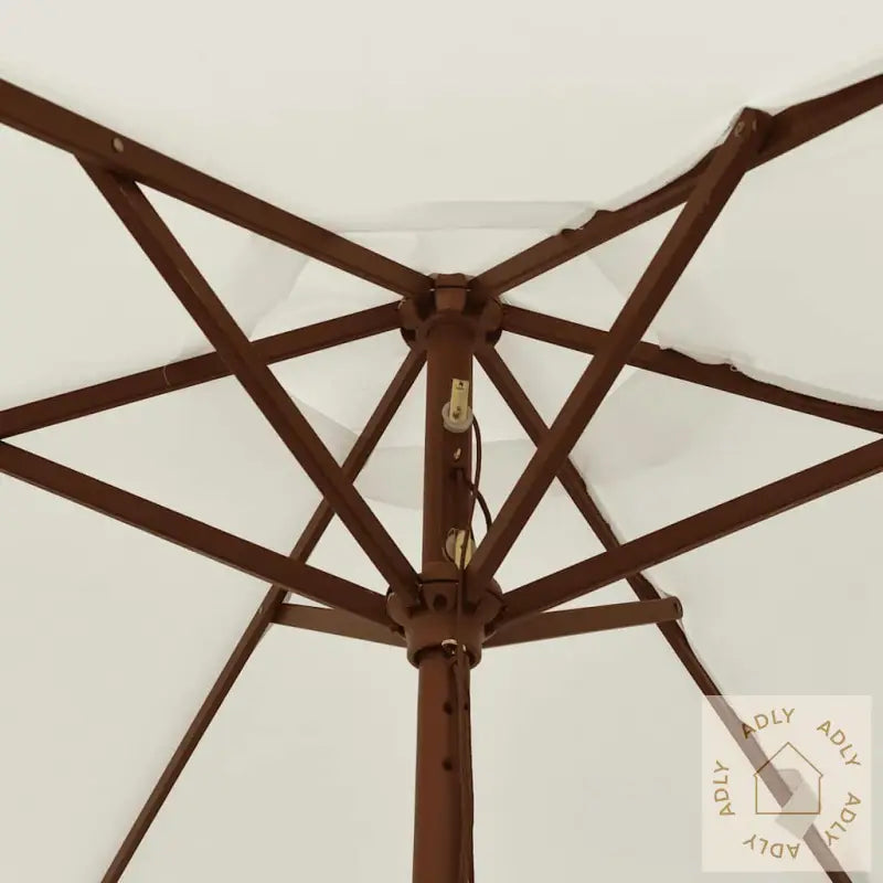 Hageparasoll Med Trestang Sand 196X231 Cm