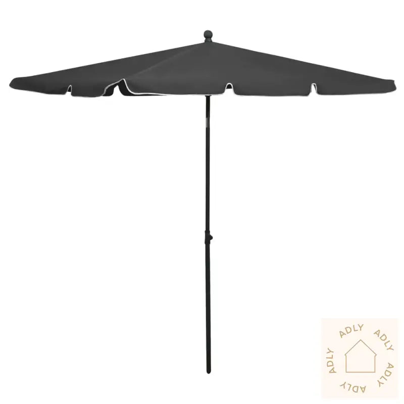 Hageparasoll Med Stang 210X140 Cm Antrasitt