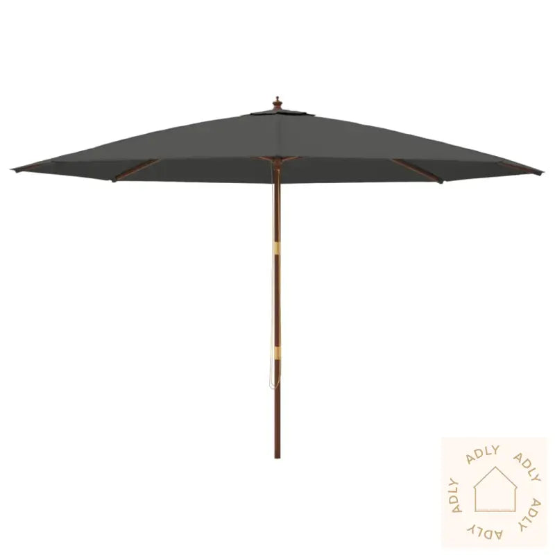 Hageparasoll Med Trestang Antrasitt 400X273 Cm
