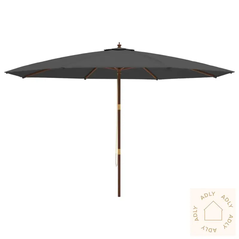 Hageparasoll Med Trestang Antrasitt 400X273 Cm
