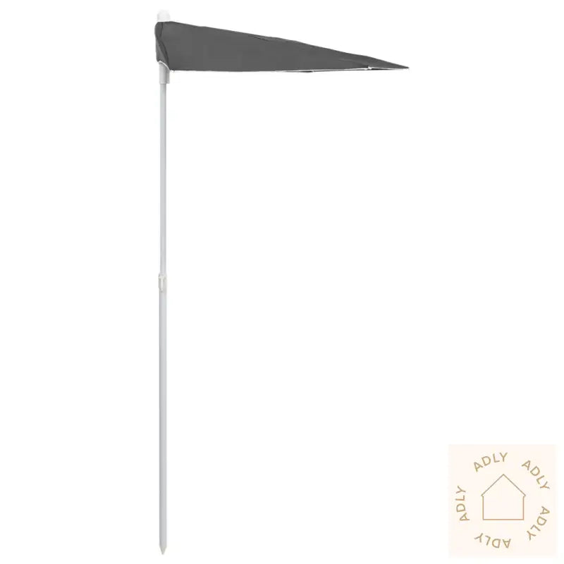 Halvrund Parasoll Med Stang 180X90 Cm Antrasitt