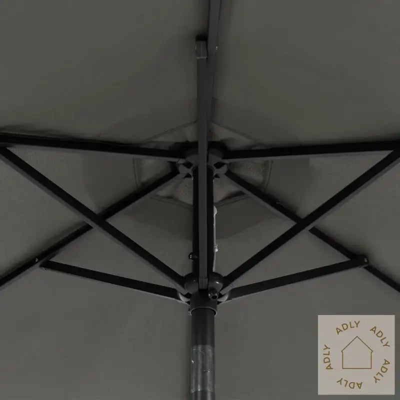Hageparasoll Med Led Og Stålstang Antrasitt 225X225X212 Cm