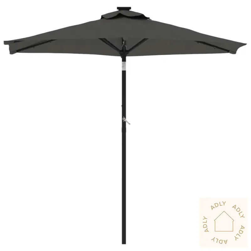 Hageparasoll Med Led Og Stålstang Antrasitt 225X225X212 Cm