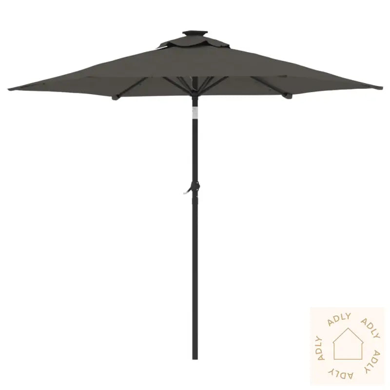 Hageparasoll Med Led Og Stålstang Antrasitt 225X225X212 Cm
