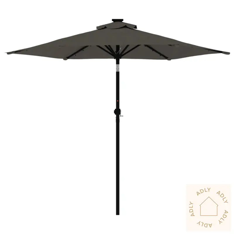 Hageparasoll Med Led Og Stålstang Antrasitt 225X225X212 Cm