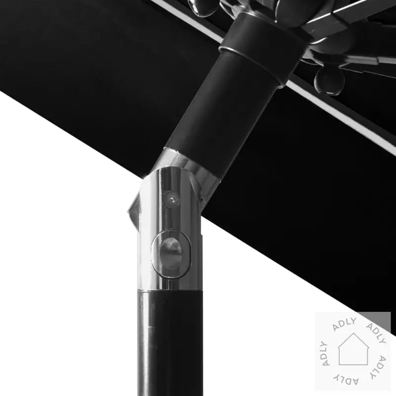 Hageparasoll Med Aluminiumsstang 3 Nivåer Svart 3 M