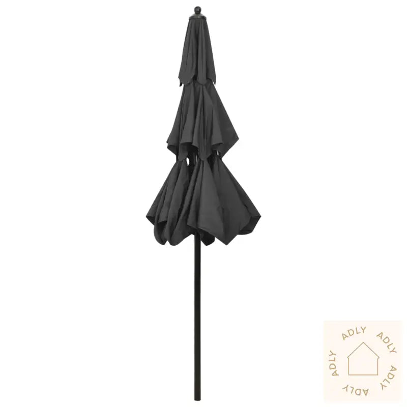 Hageparasoll Med Aluminiumsstang 3 Nivåer Antrasitt 2,5 M