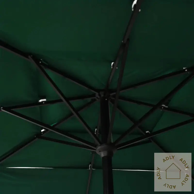 Hageparasoll Med Aluminiumsstang 3 Nivåer Grønn 2,5X2,5 M
