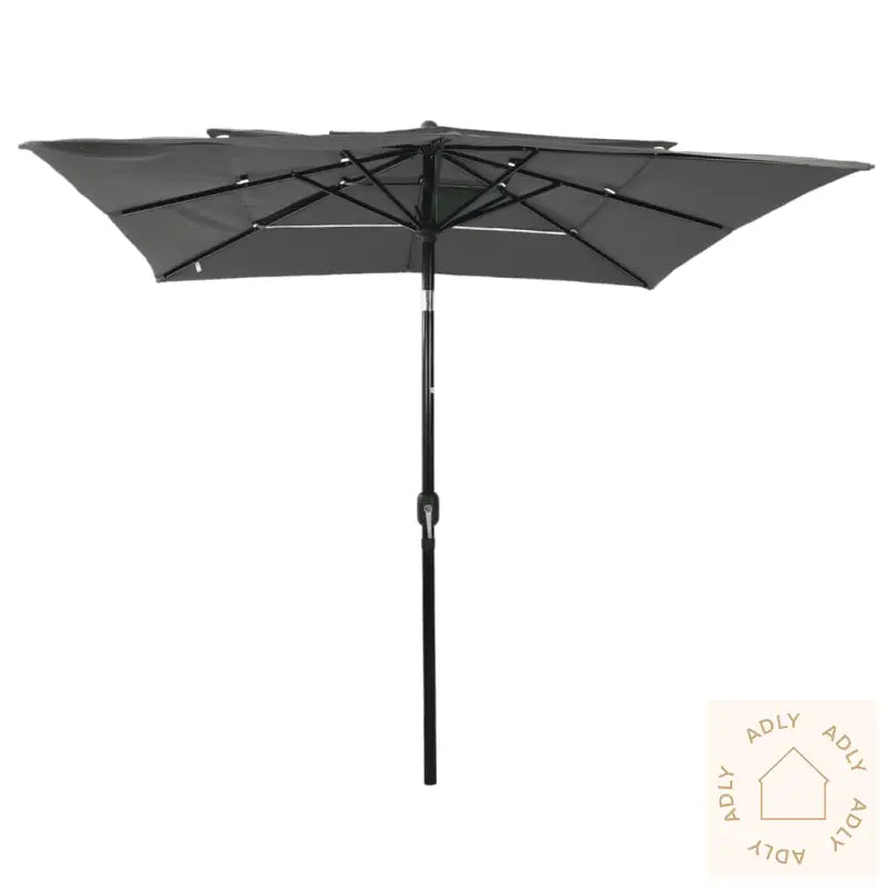 Hageparasoll Med Aluminiumsstang 3 Nivåer Antrasitt 2,5X2,5 M