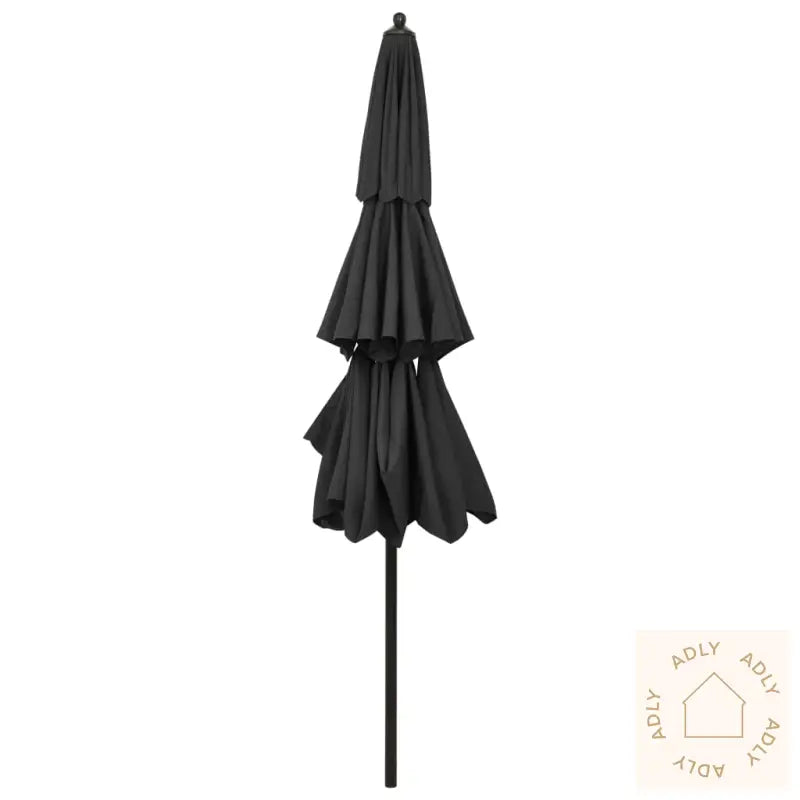 Hageparasoll Med Aluminiumsstang 3 Nivåer Antrasitt 3 M