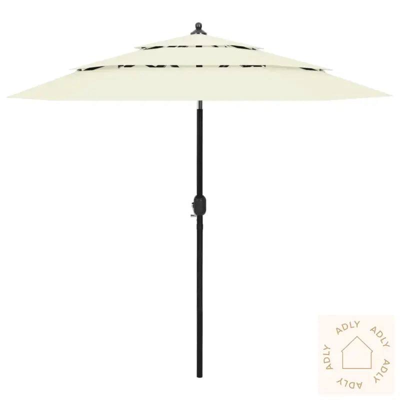 Hageparasoll Med Aluminiumsstang 3 Nivåer Sand 2,5 M