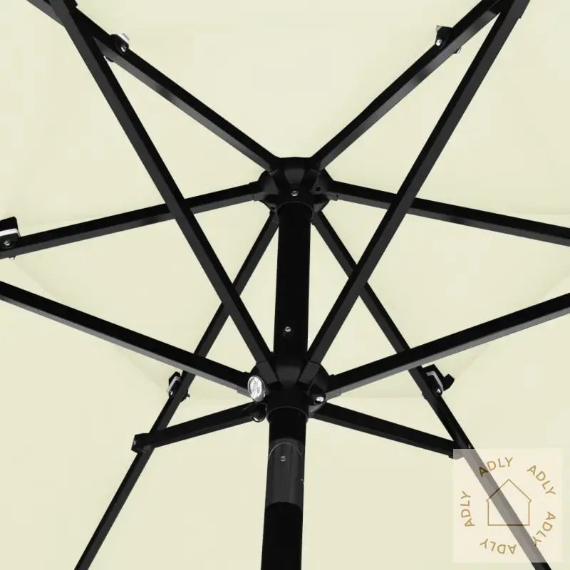 Hageparasoll Med Aluminiumsstang 3 Nivåer Sand 2,5 M