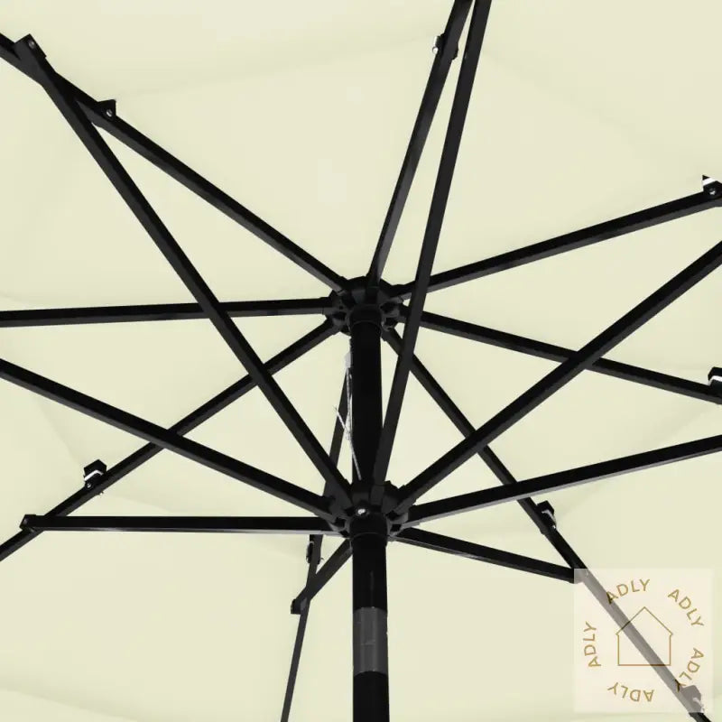 Hageparasoll Med Aluminiumsstang 3 Nivåer Sand 3 M
