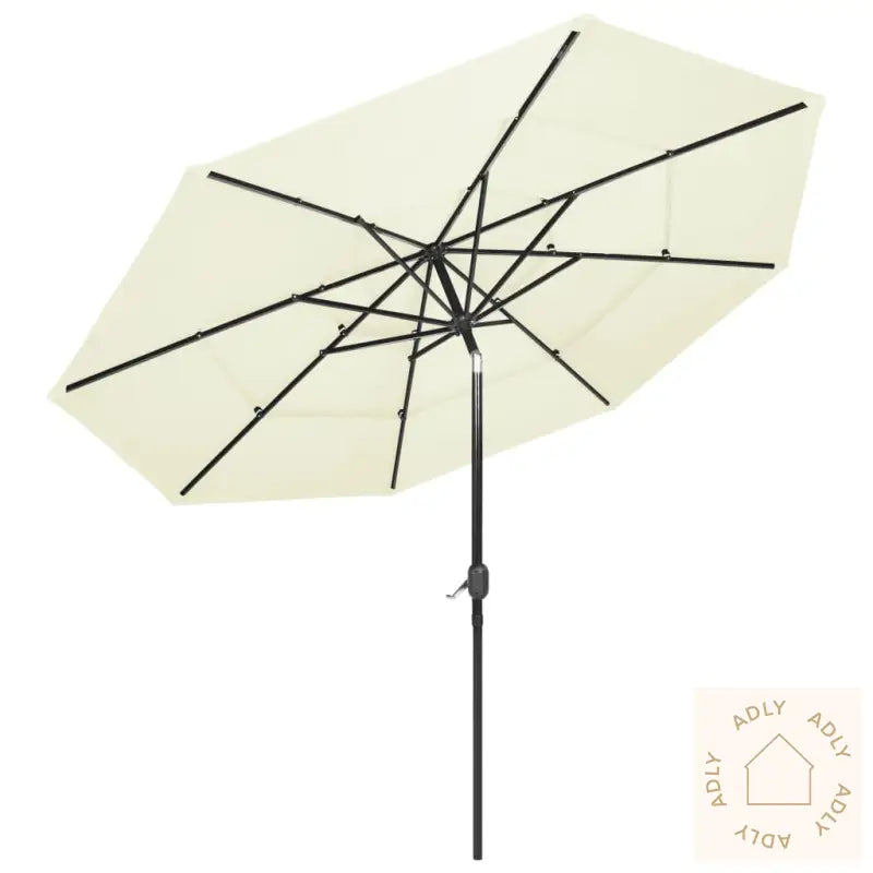 Hageparasoll Med Aluminiumsstang 3 Nivåer Sand 3 M