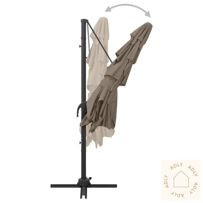 Hageparasoll Med Aluminiumsstang 4 Nivåer Gråbrun 250X250 Cm