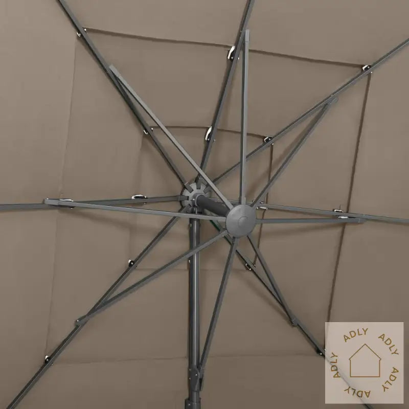Hageparasoll Med Aluminiumsstang 4 Nivåer Gråbrun 250X250 Cm