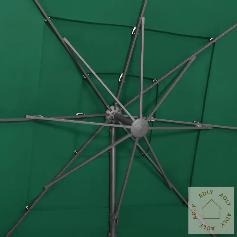 Hageparasoll Med Aluminiumsstang 4 Nivåer Grønn 250X250 Cm