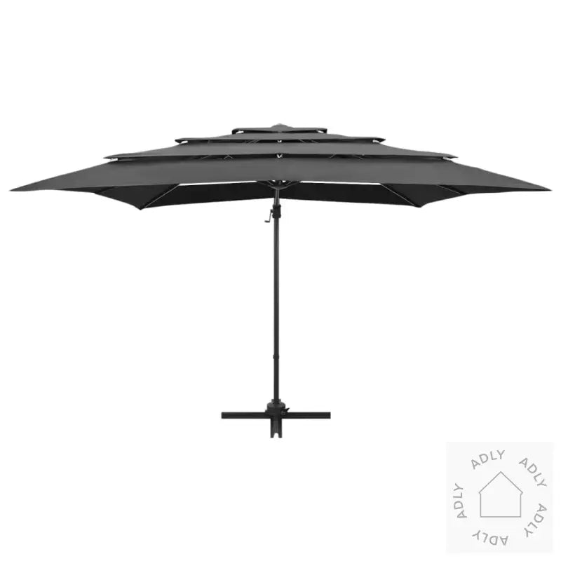 Hageparasoll Med Aluminiumsstang 4 Nivåer Antrasitt 250X250 Cm