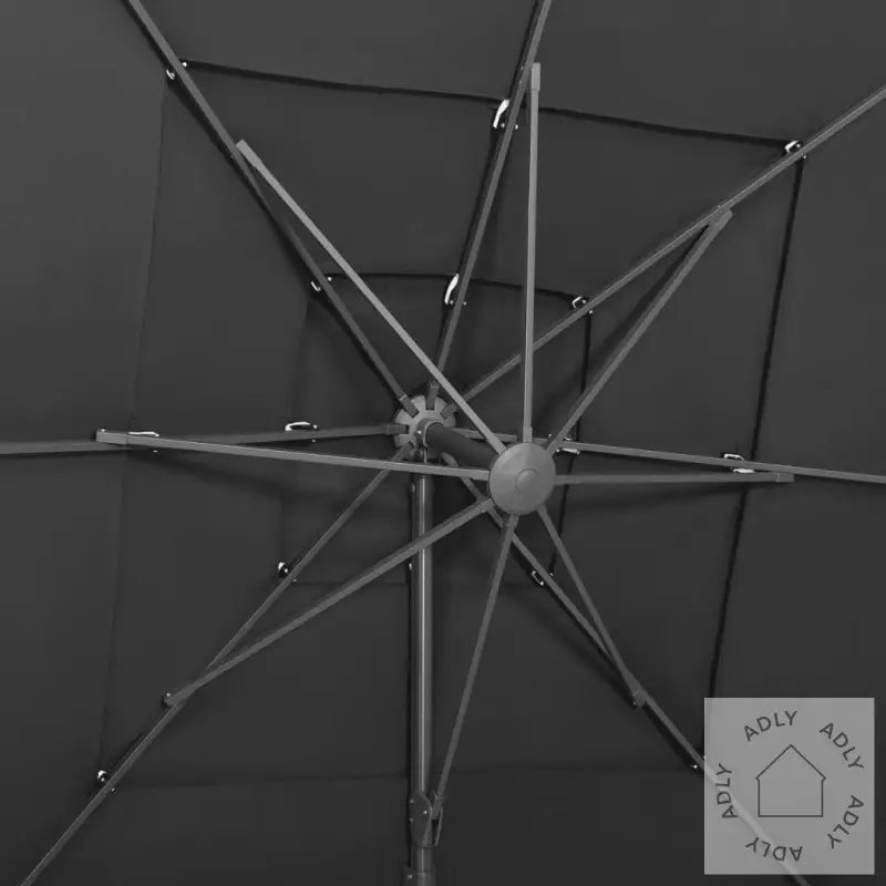 Hageparasoll Med Aluminiumsstang 4 Nivåer Antrasitt 250X250 Cm