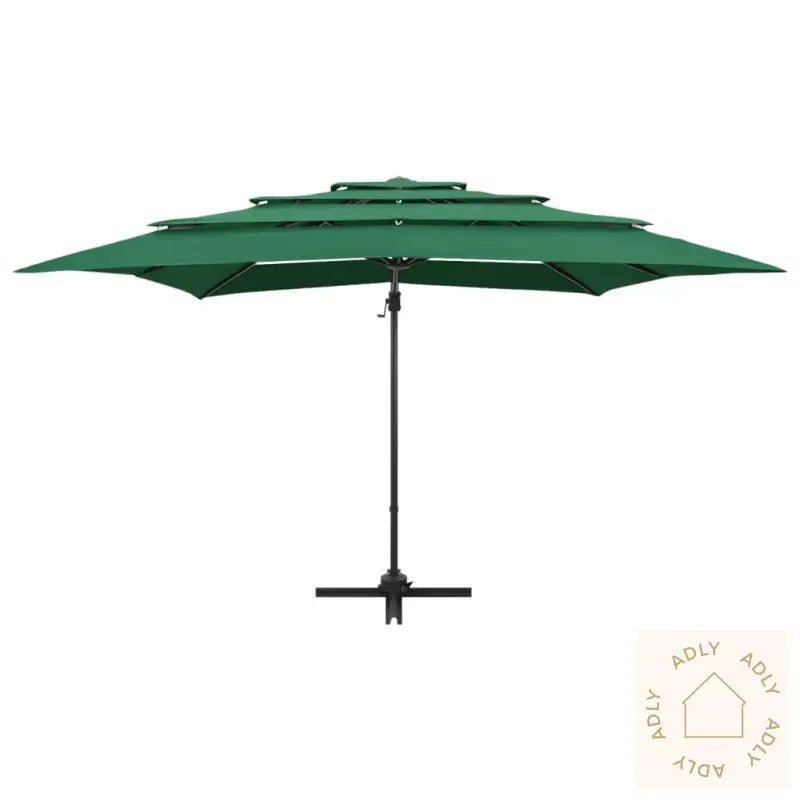 Hageparasoll Med Aluminiumsstang 4 Nivåer Grønn 250X250 Cm