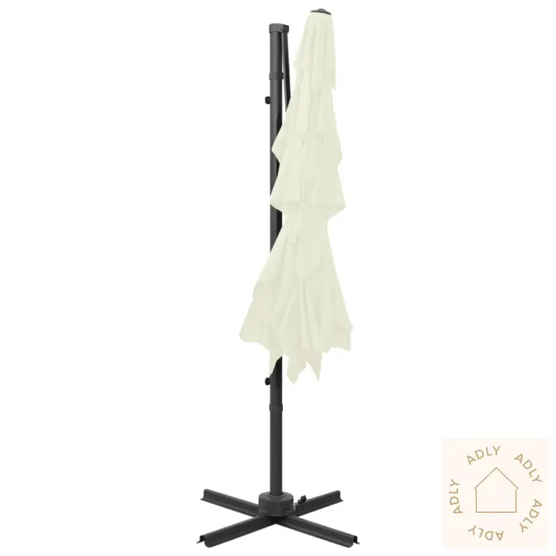 Hageparasoll Med Aluminiumsstang 4 Nivåer Sand 250X250 Cm