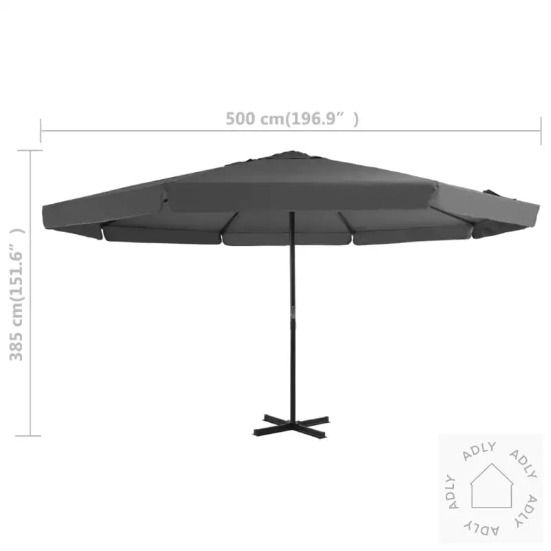 Hageparasoll Med Bærbar Fot Antrasitt