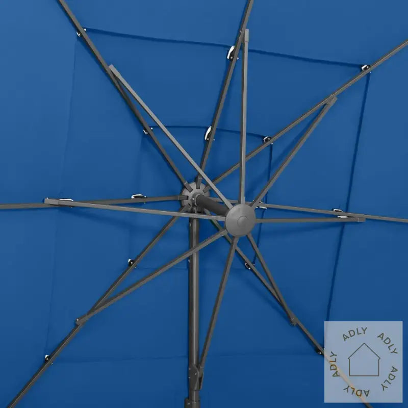 Hageparasoll Med Aluminiumsstang 4 Nivåer Asurblå 250X250 Cm