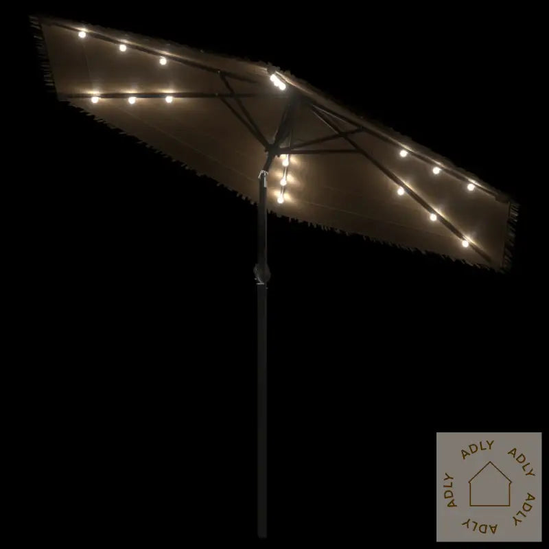Hageparasoll Med Led Med Stålstang Brun 268X268X226 Cm
