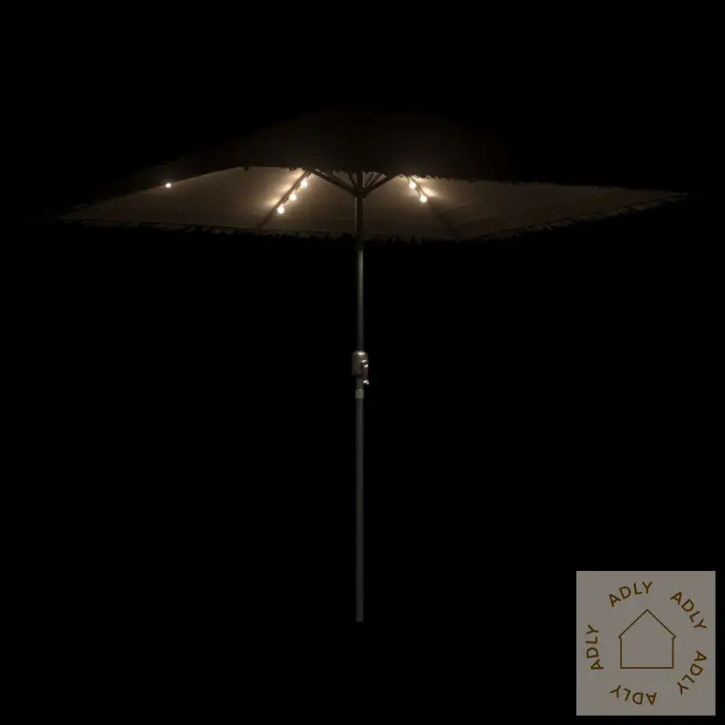 Hageparasoll Med Led Med Stålstang Brun 248X248X248 Cm