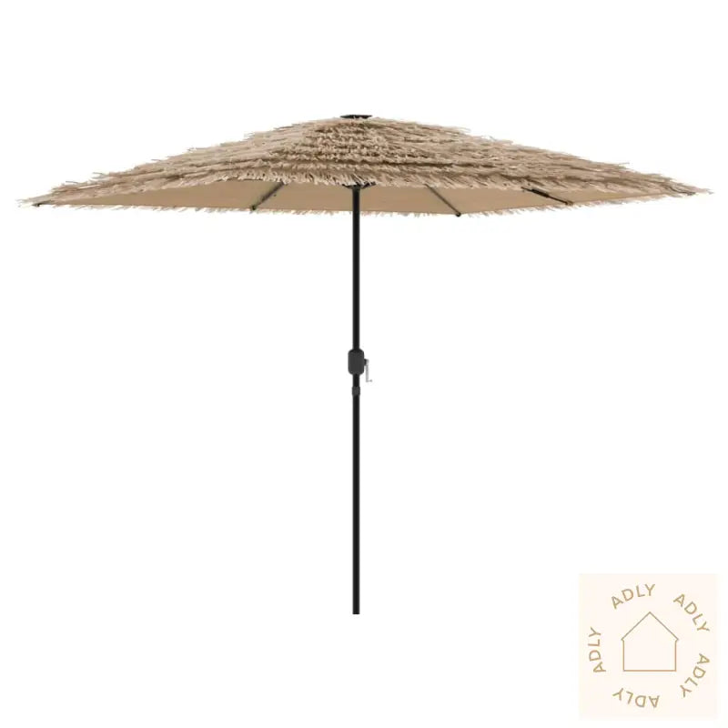 Hageparasoll Med Led Med Stålstang Brun 248X248X248 Cm