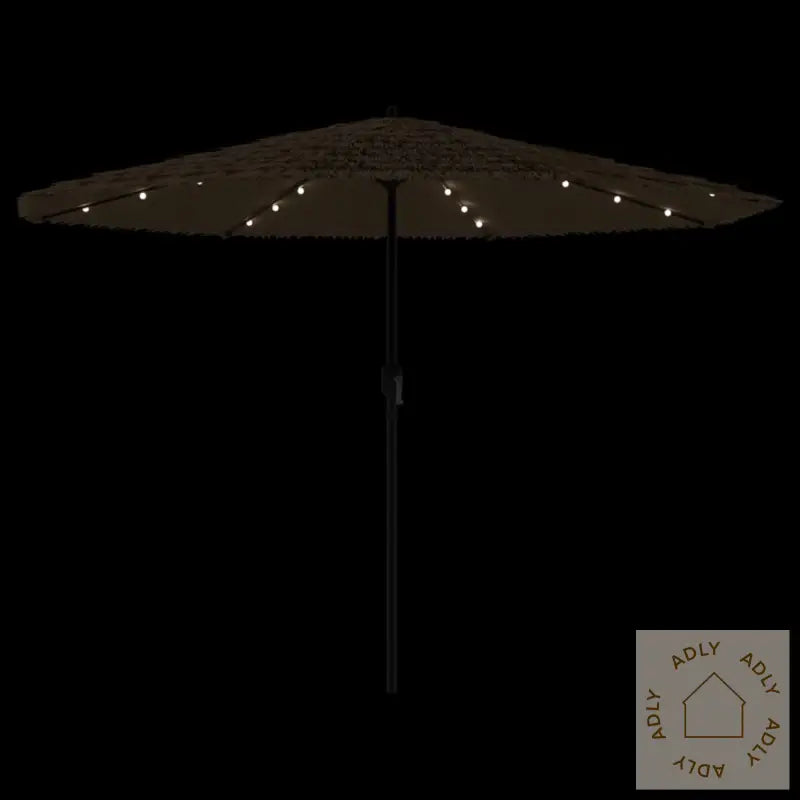 Hageparasoll Med Led Med Stålstang Brun 324X324X247 Cm