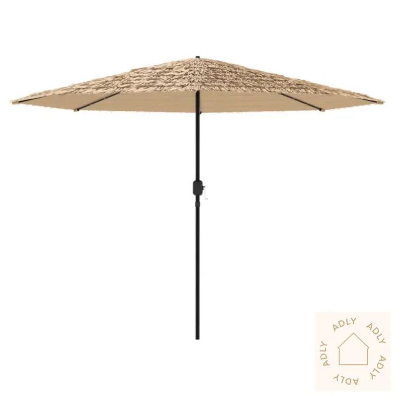 Hageparasoll Med Led Med Stålstang Brun 324X324X247 Cm