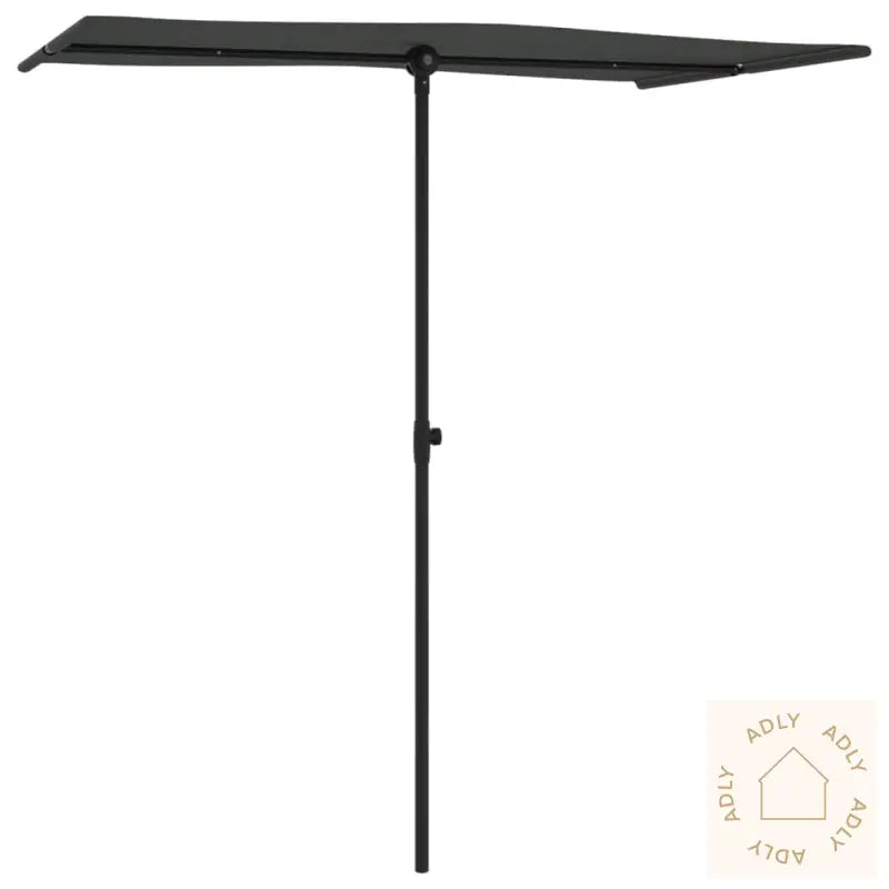 Hageparasoll Med Aluminiumsstang 180X110 Cm Antrasitt